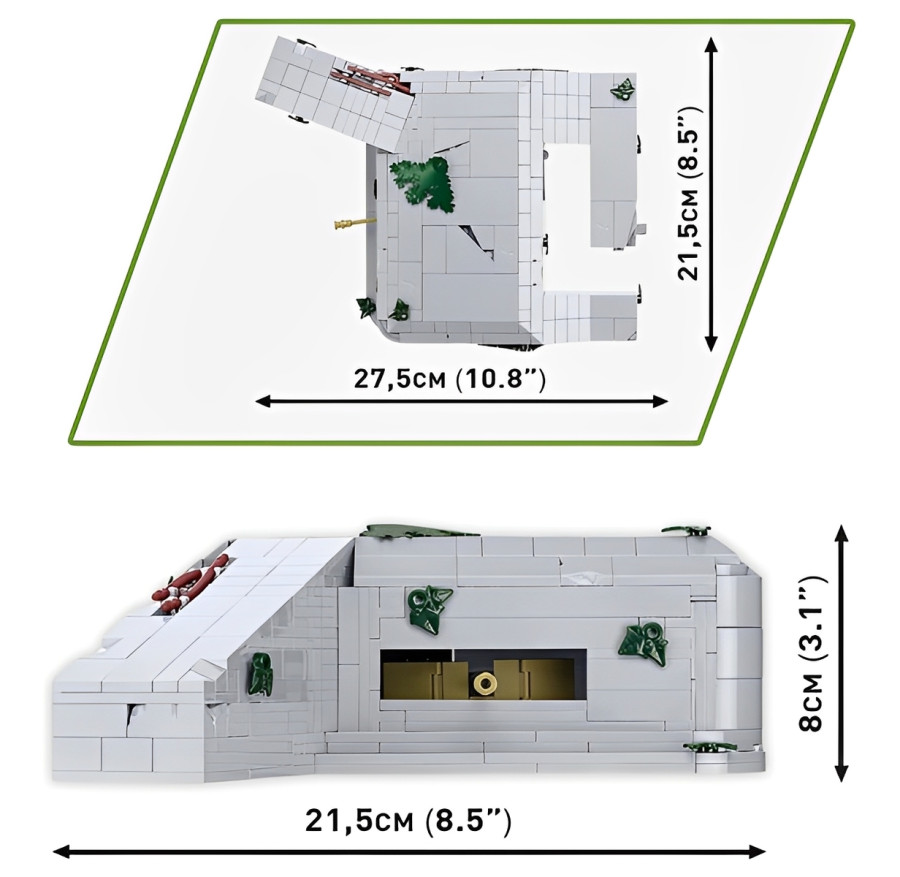 COBI 3136 Německý bunkr Regelbau 667, 1:35, 642 kostek a 2 figurky