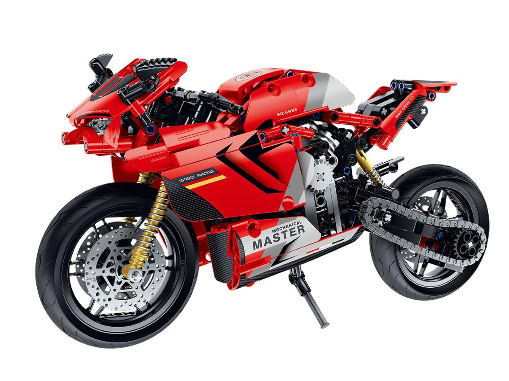 Stavebnice iM.MASTER silníční motorka, červení, 557 dílků