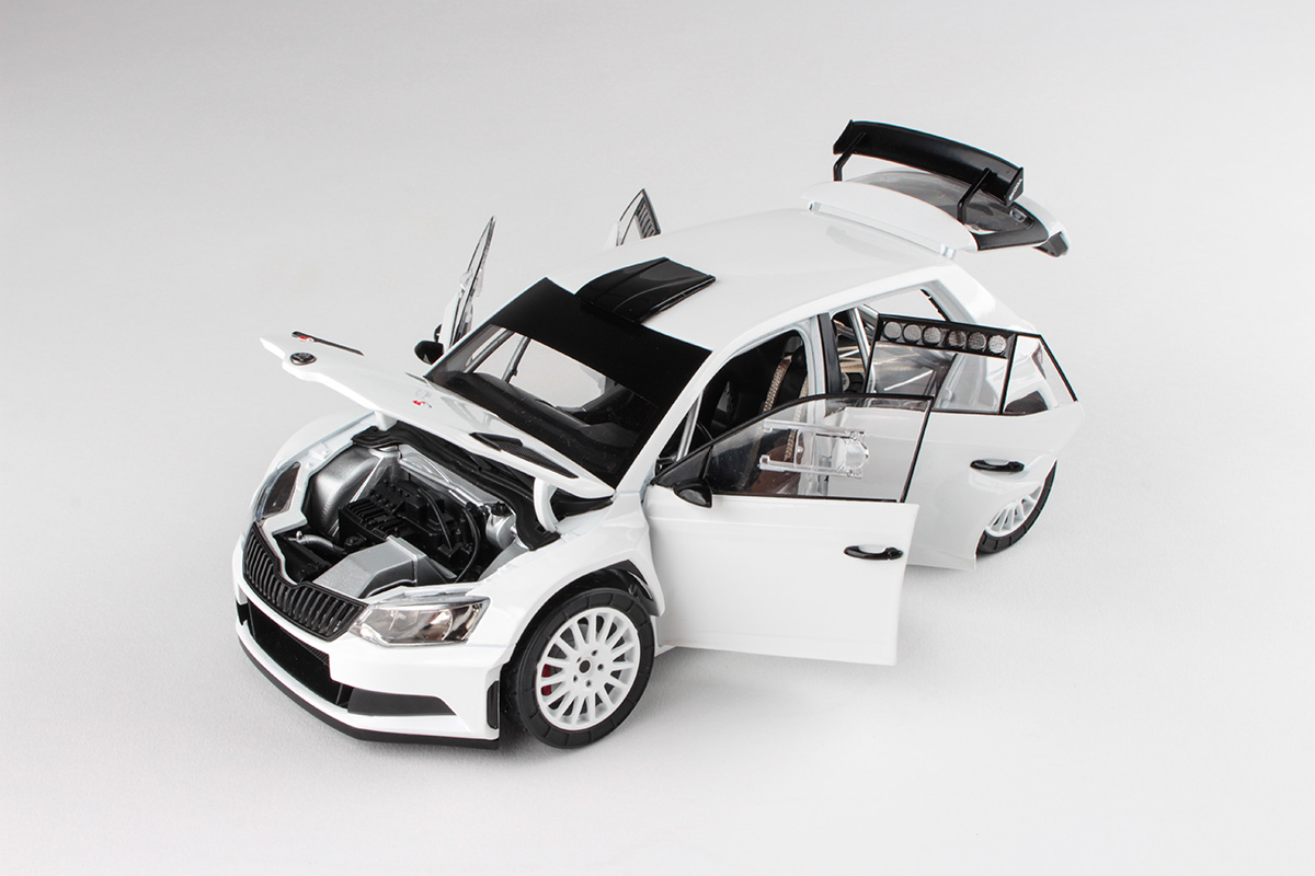 Abrex Škoda Fabia III R5 (2015) Bílá 1:18