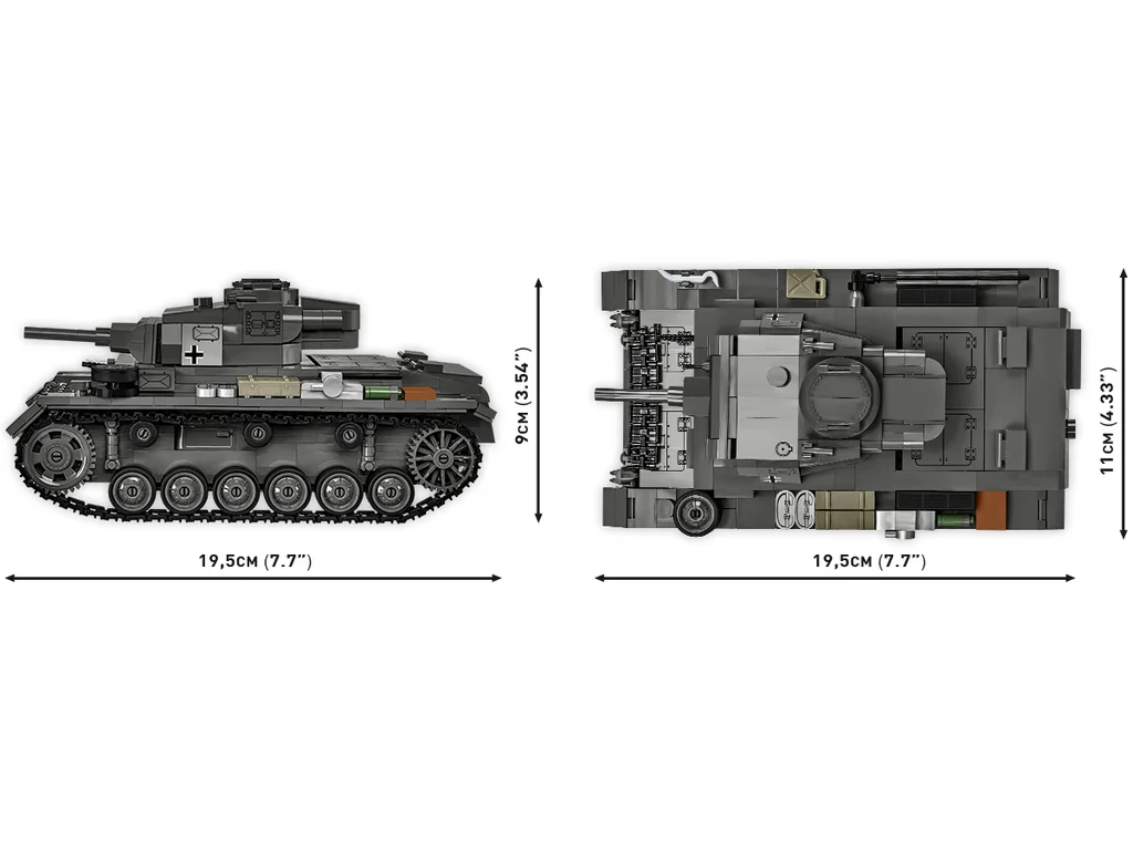 Cobi 2672 II WW Panzer III Ausf. H, 1:28, 963 kostek