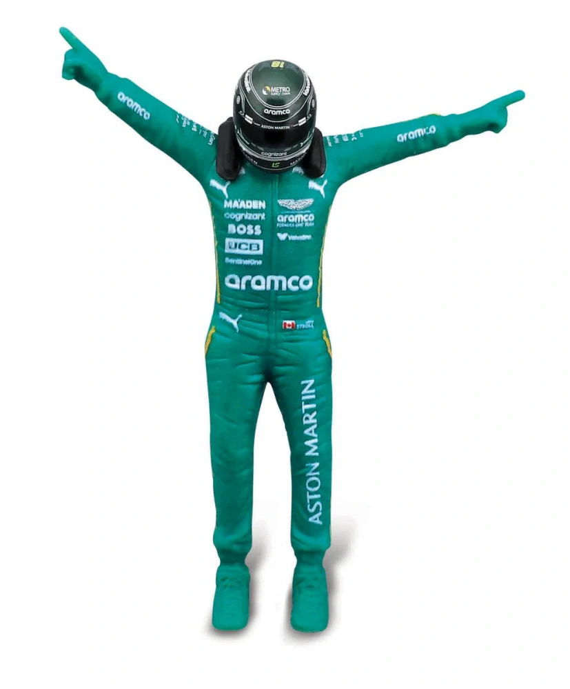 Bburago - RACE Formula F1 s figurkou jezdce, Aston Martin AMR25 (2025) #18 Lance Stroll, 1:24