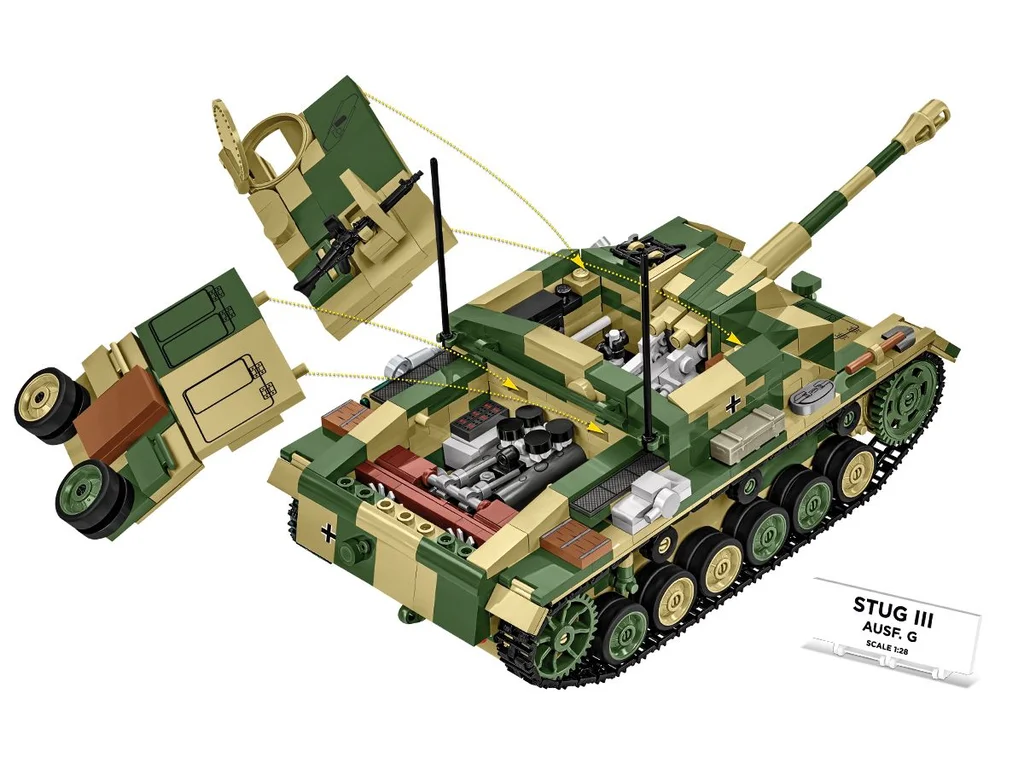 Cobi 2676 II WW StuG III Ausf. G, 1:28, 955 kostek
