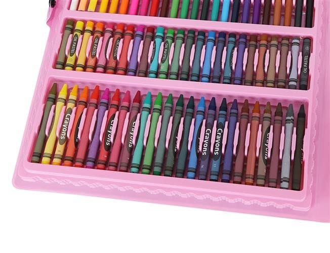 Iso Trade kreativní a výtvarná sada 168ks, růžový plastový kufřík