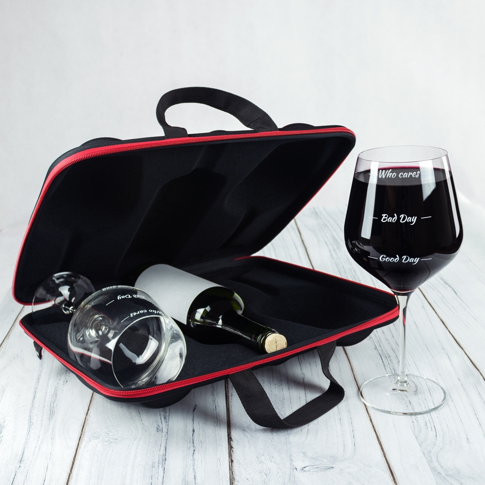diVinto Obří sklenice na víno Who cares Diamonda pouzdro na víno, Sada 2ks