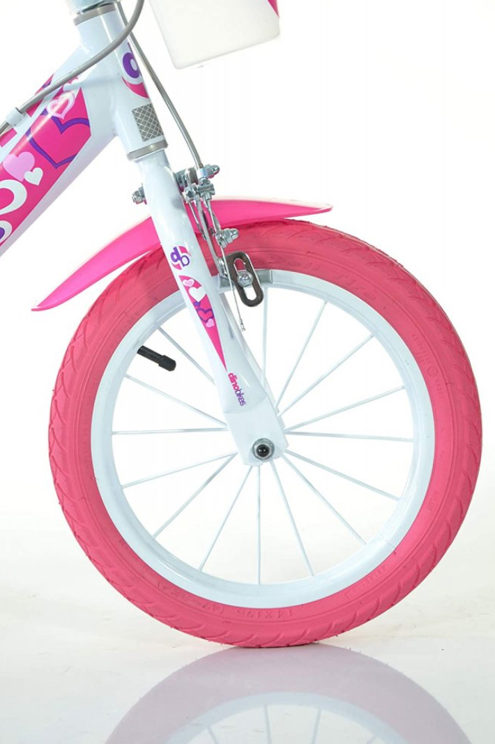 Dino Bikes Dětské kolo Little Heart 14" bílé