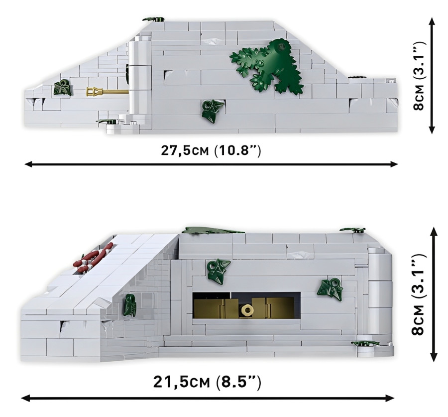 COBI 3136 Německý bunkr Regelbau 667, 1:35, 642 kostek a 2 figurky