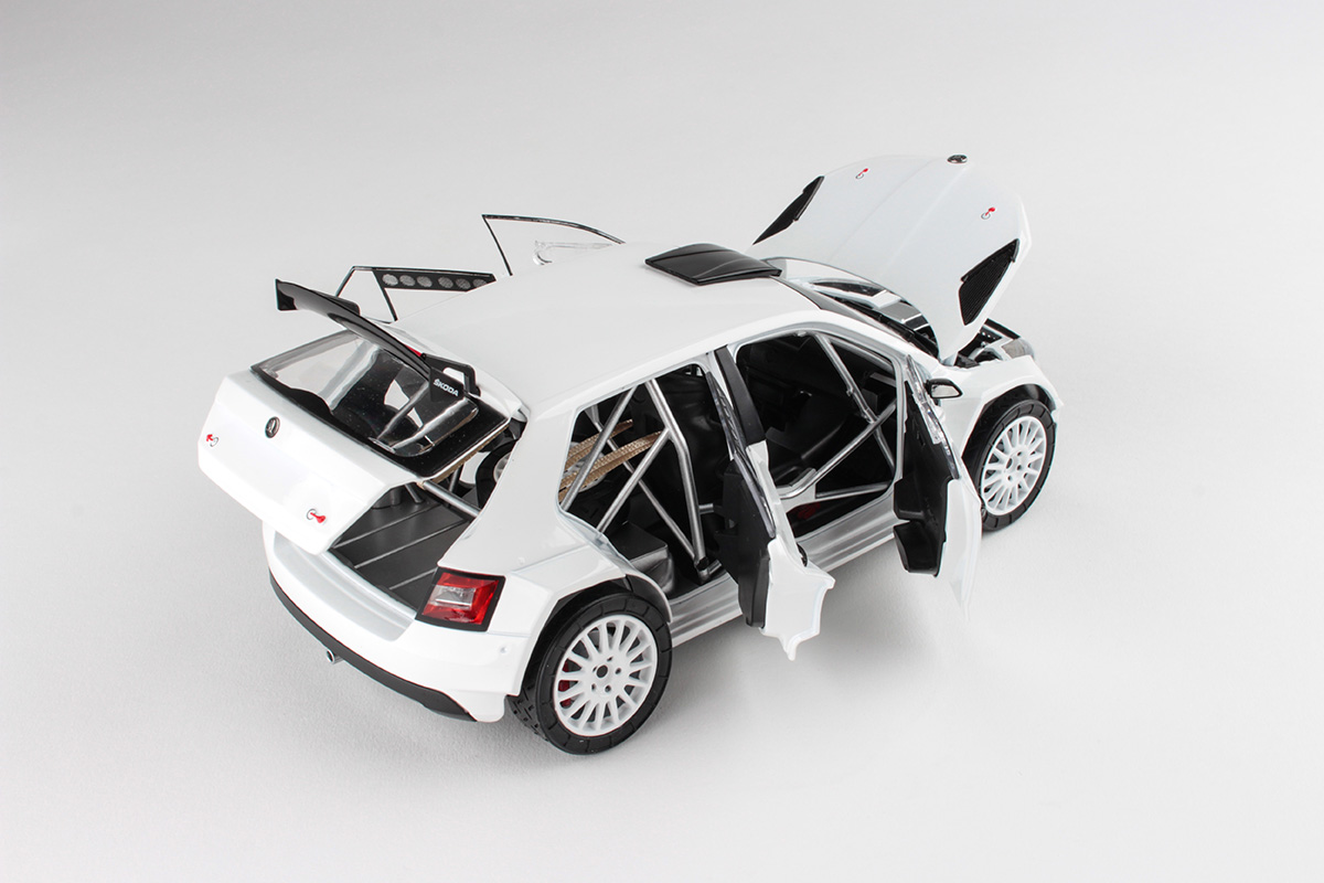 Abrex Škoda Fabia III R5 (2015) Bílá 1:18
