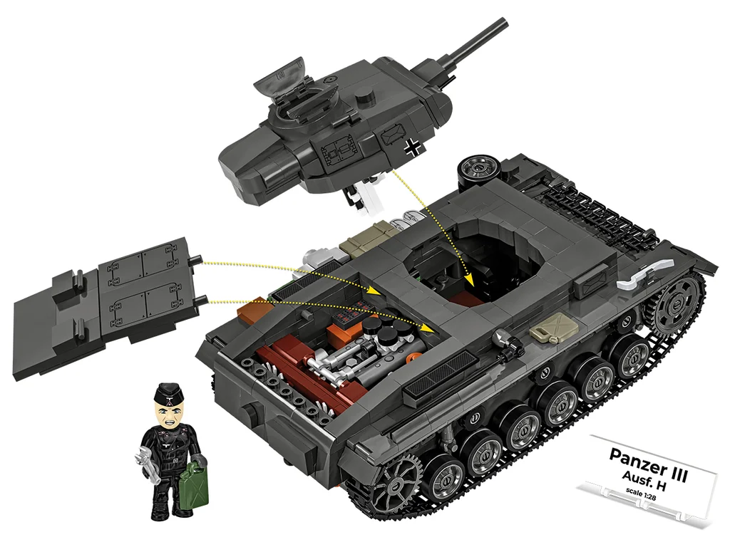 Cobi 2672 II WW Panzer III Ausf. H, 1:28, 963 kostek