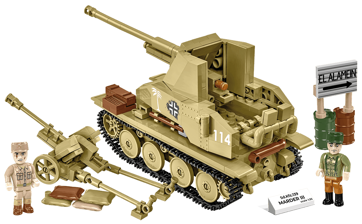Cobi 3131 II WW German tank destroyer Sd.Kfz. 139 MARDER III, 1:35, 486 kostek