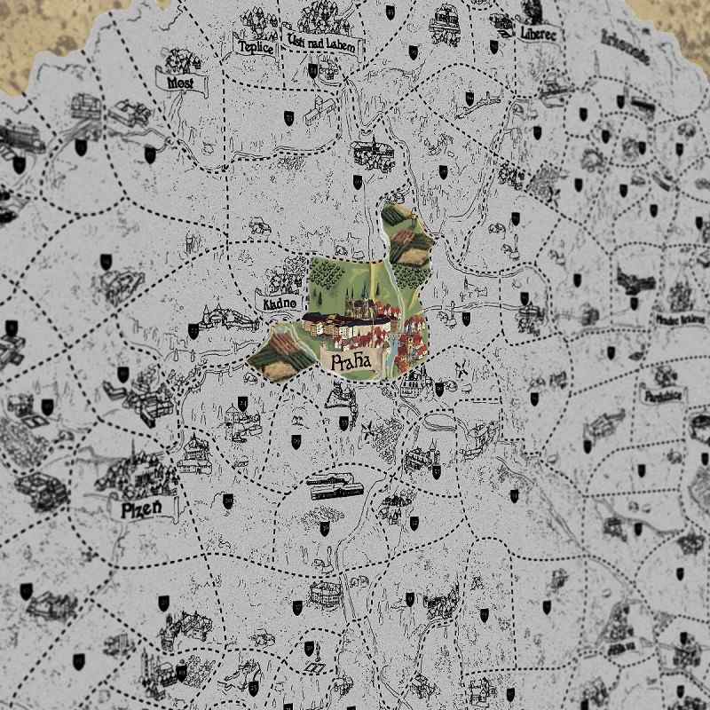 Giftio Stírací mapa Česká republika Deluxe XL, Stříbrná