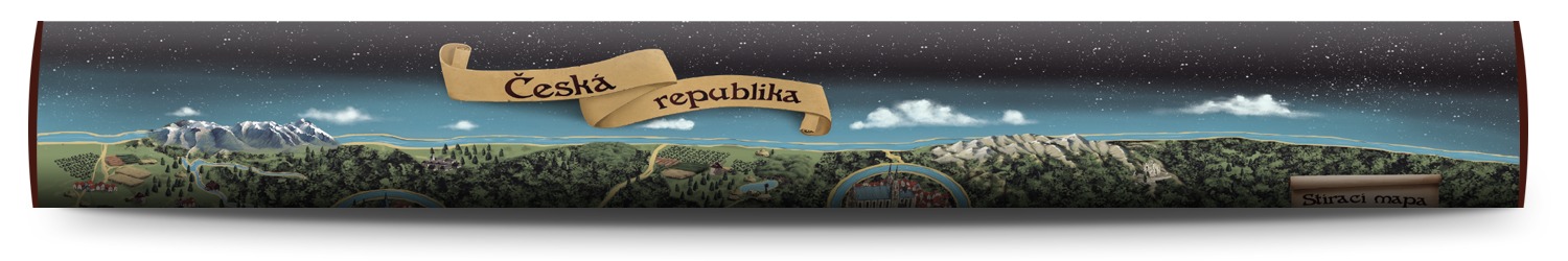 Giftio Stírací mapa Česká republika Deluxe XL, Zlatá