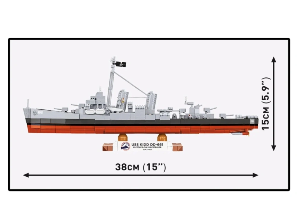 Cobi 4866 USS KIDD DD-661, 1:300, 706 kostek