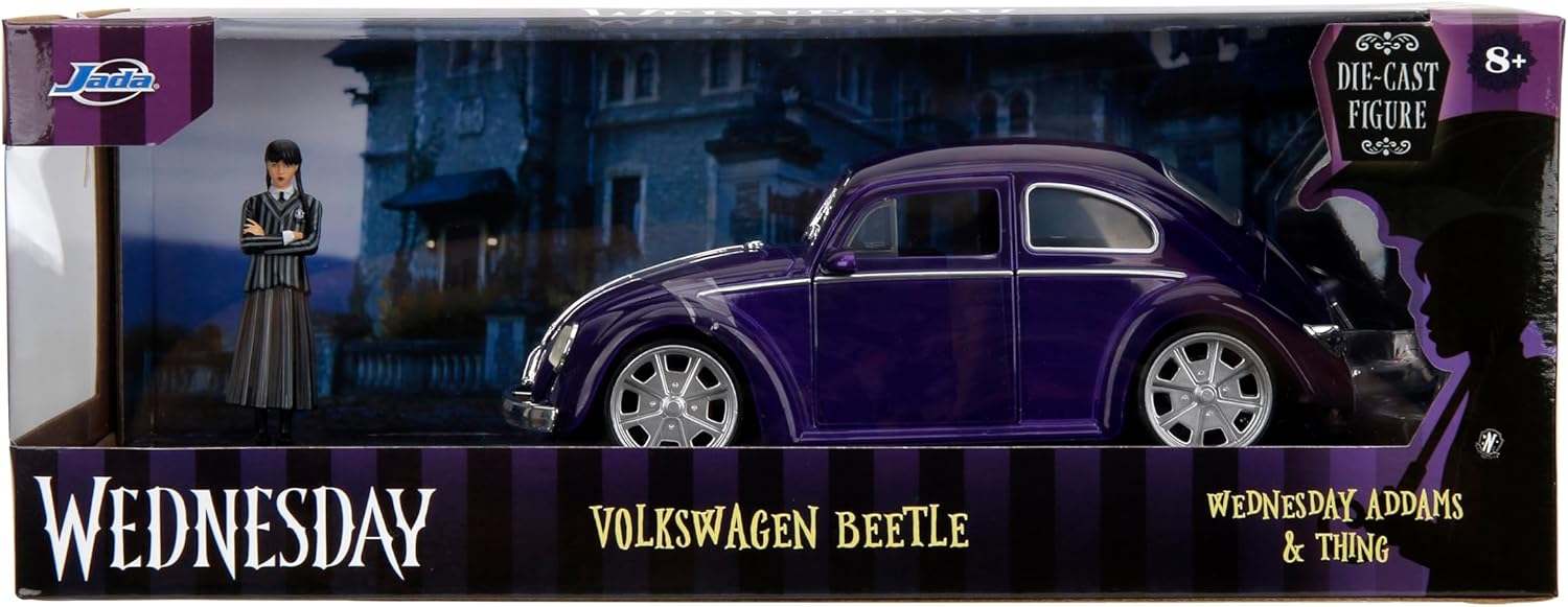 Jada Wednesday auto 1972 VW Beetle 1:24 a figurka Wednesday