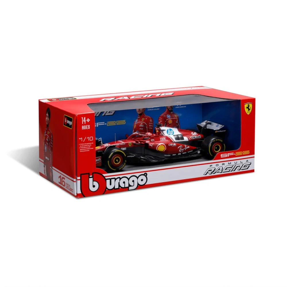 Bburago – RACE Formule F1 Ferrari SF-25 (2025) s helmou, #16 Charles Leclerc, 1:18