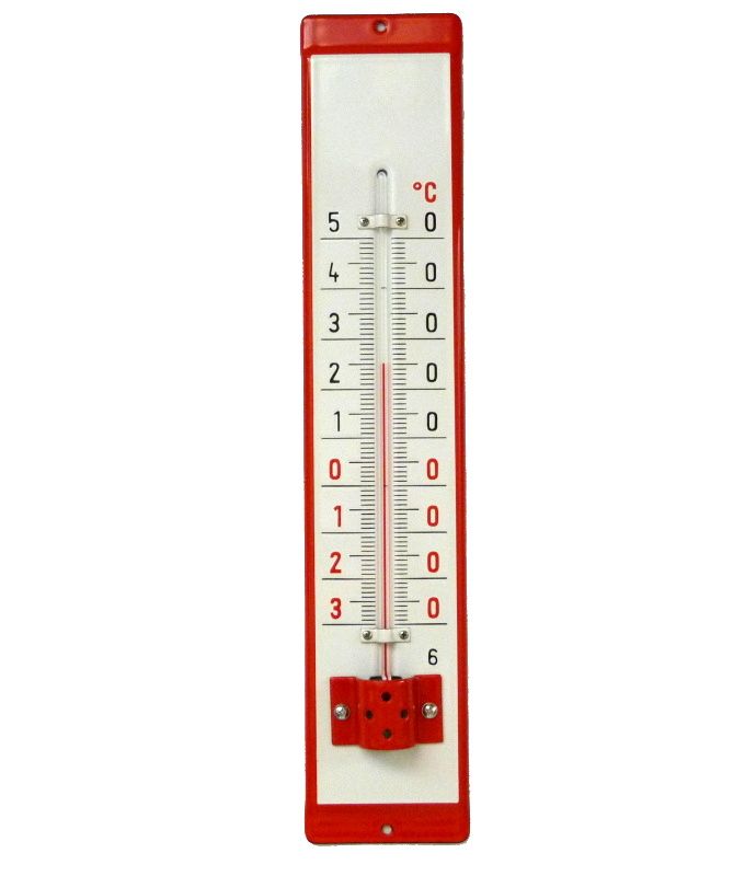 Venkovní teploměr smaltovaný, Červenobílý 500x95 mm