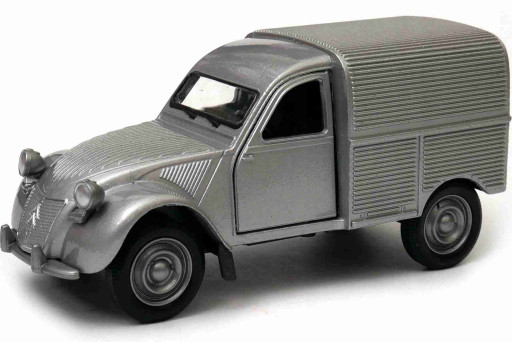 Welly Citroën 2CV Fourgonnette, stříbrno-šedý 1:34-39