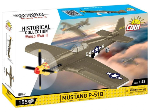 Cobi 5869 II WW Mustang P-51B, 1:48, 155 kostek