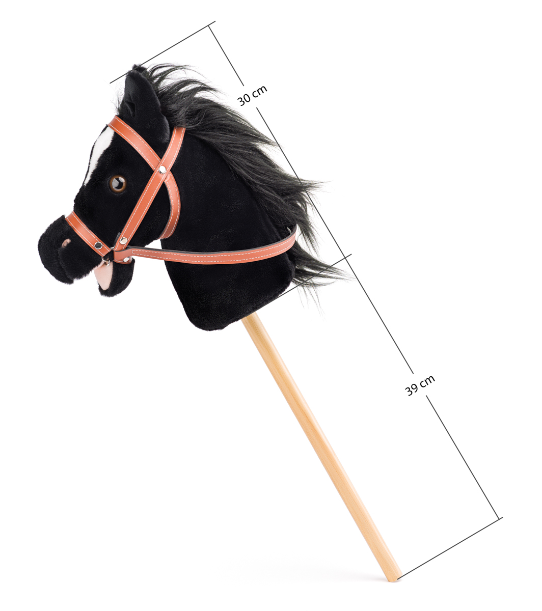 Hobby horse Baron, černý kůň na tyči se zvuky