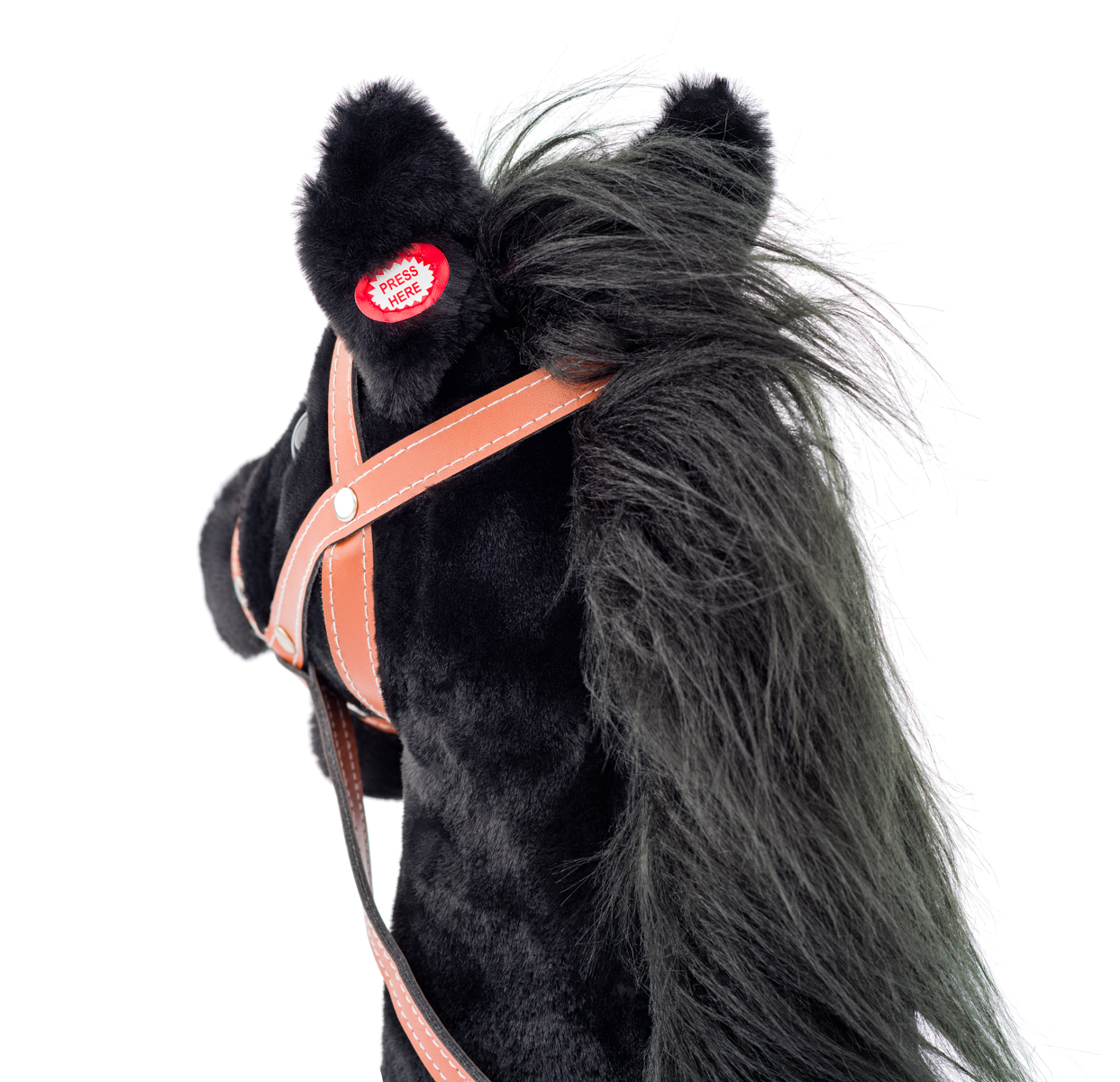 Hobby horse Baron, černý kůň na tyči se zvuky