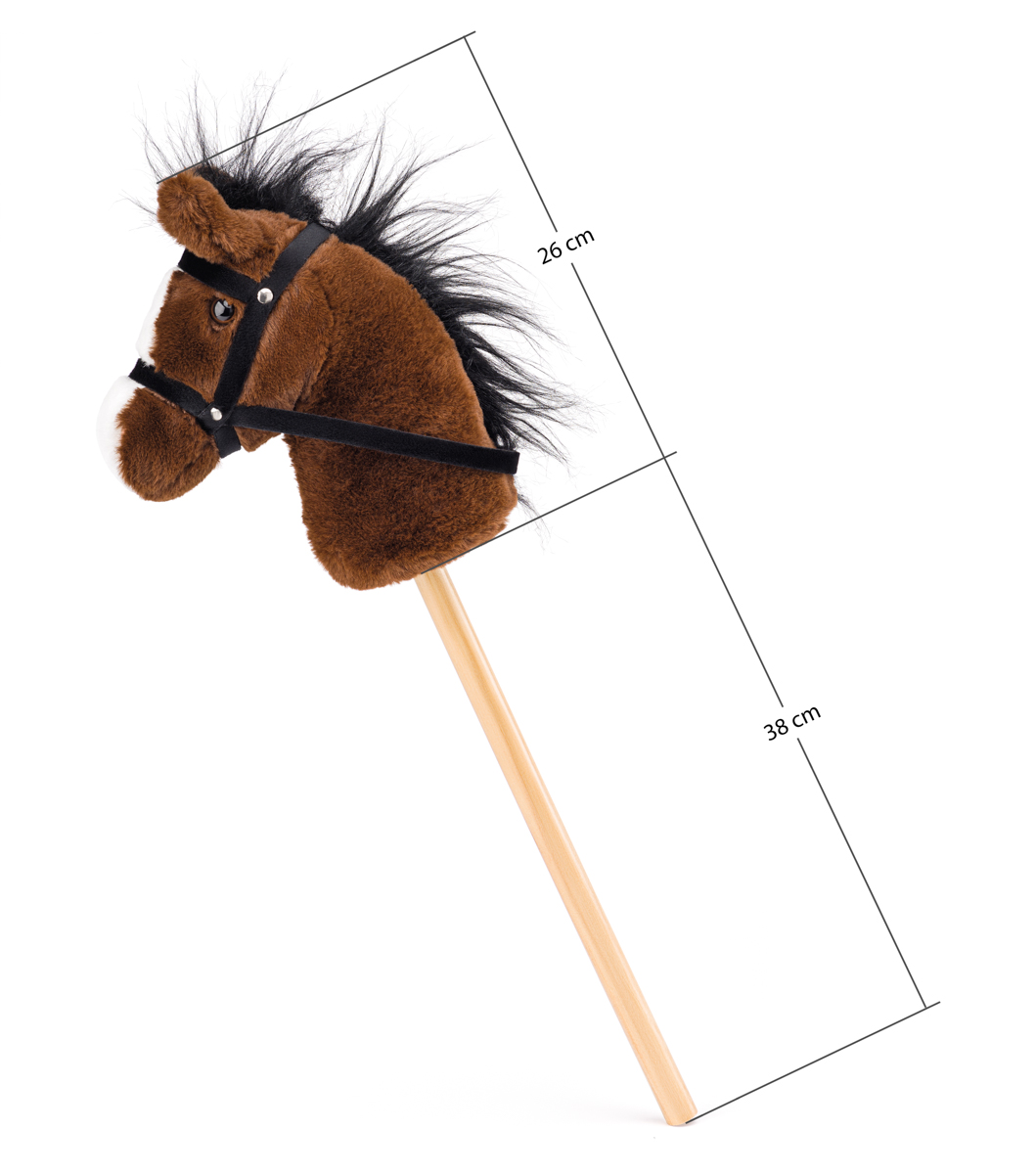 Hobby horse Bonnie, tmavě hnědý kůň na tyči