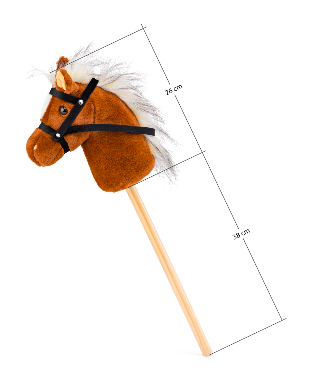 Hobby horse Scarlet, světle hnědý kůň na tyči