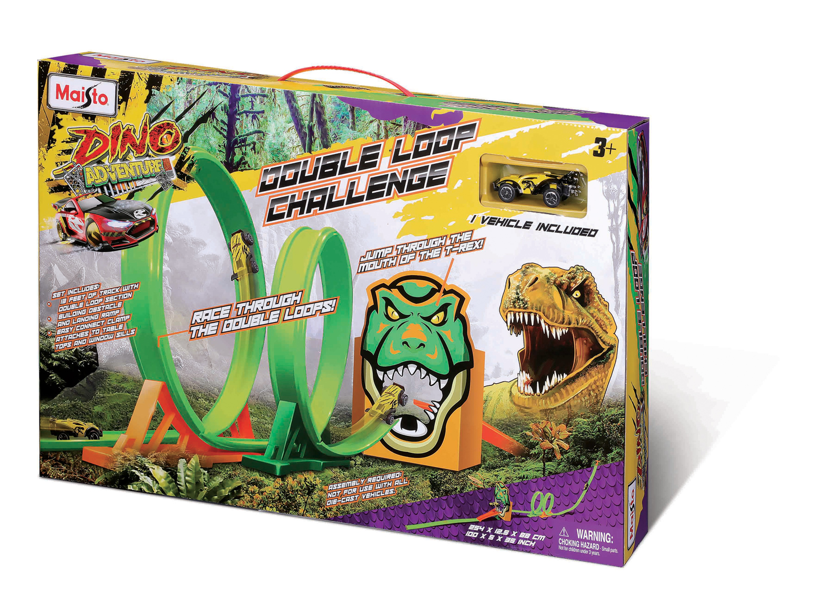 Maisto - Cyber Racers set,  FM100 Dino Adventure Double Loop Challenge