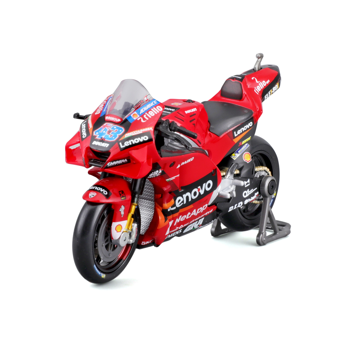 Maisto - Motocykl, Ducati Lenovo Team 2022, assort (63 Francesco Bagnaia+43 Jakc Miller), 1:18
