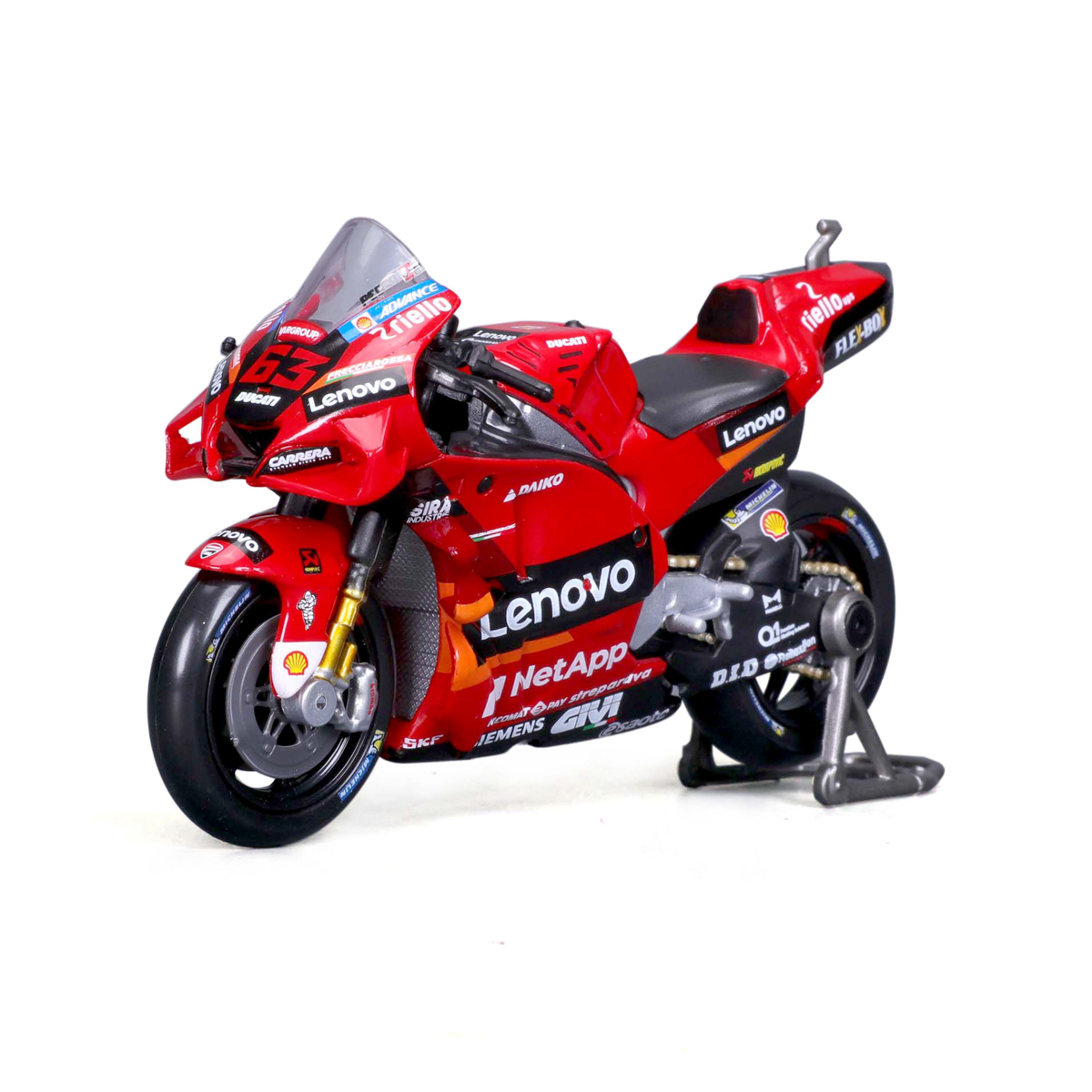 Maisto - Motocykl, Ducati Lenovo Team 2022, assort (63 Francesco Bagnaia+43 Jakc Miller), 1:18