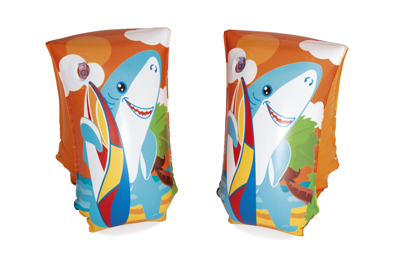 Nafukovací rukávky - Aquatic žralok, tučňák, 30x15cm