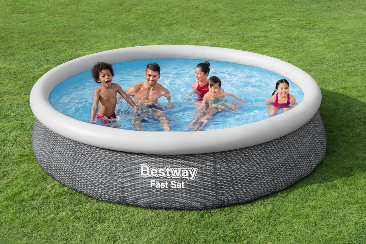 Nafukovací bazén Fast Set šedý, kartušová filtrace, 3,66m x 76cm