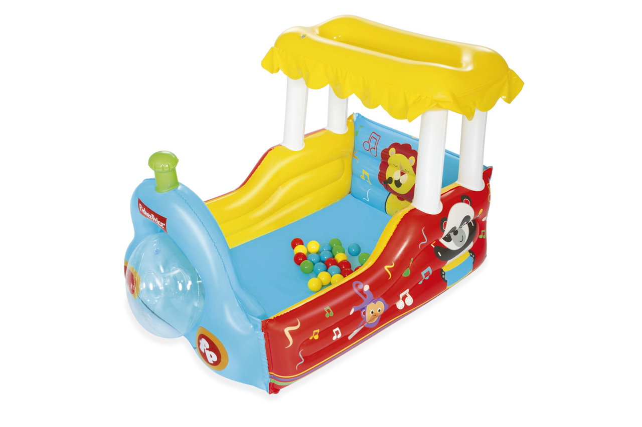 Nafukovací hrací centrum Fisher Price - Vlak s míčky (25ks), 1,32m x 94cm x 89cm