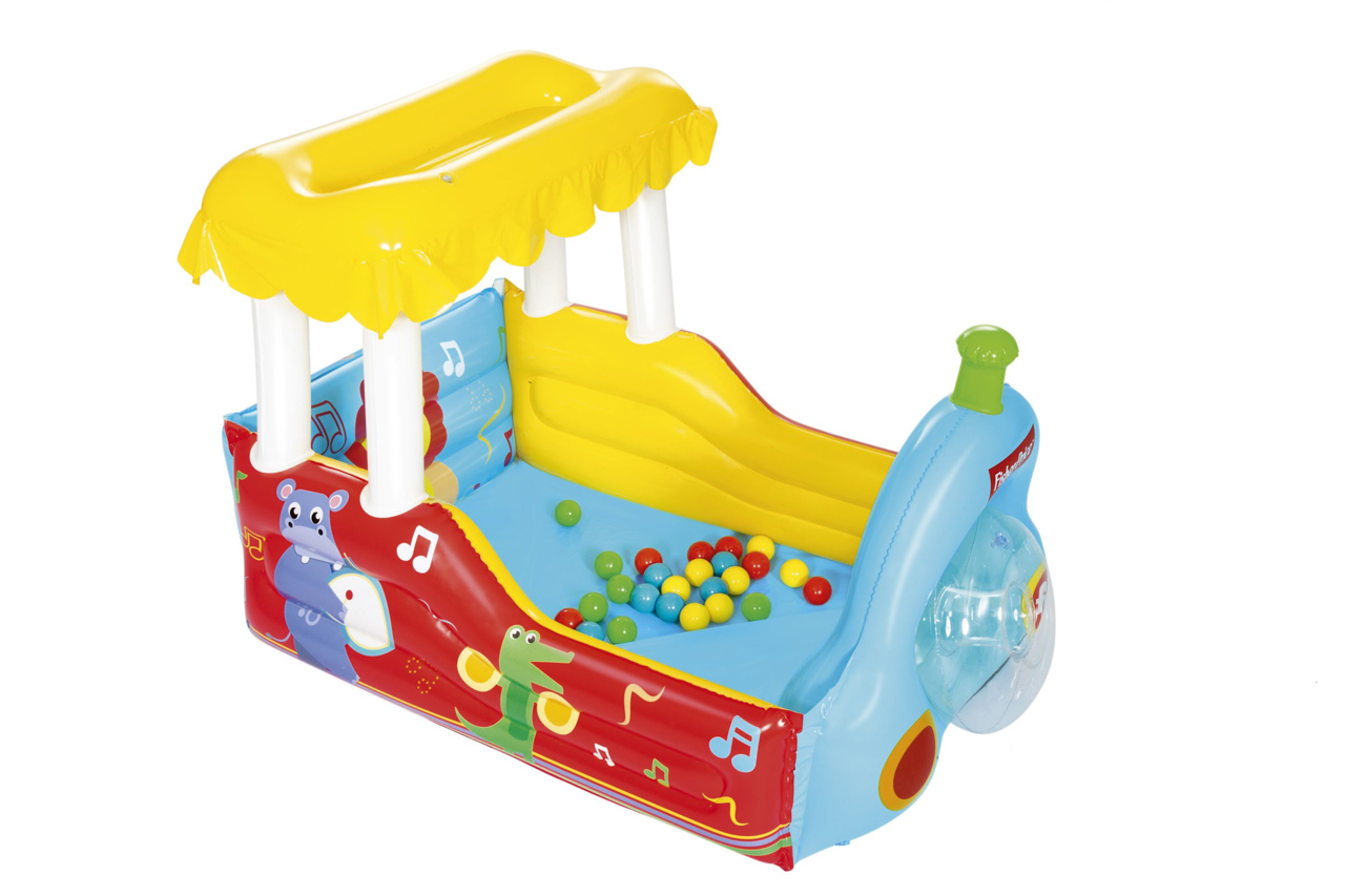 Nafukovací hrací centrum Fisher Price - Vlak s míčky (25ks), 1,32m x 94cm x 89cm