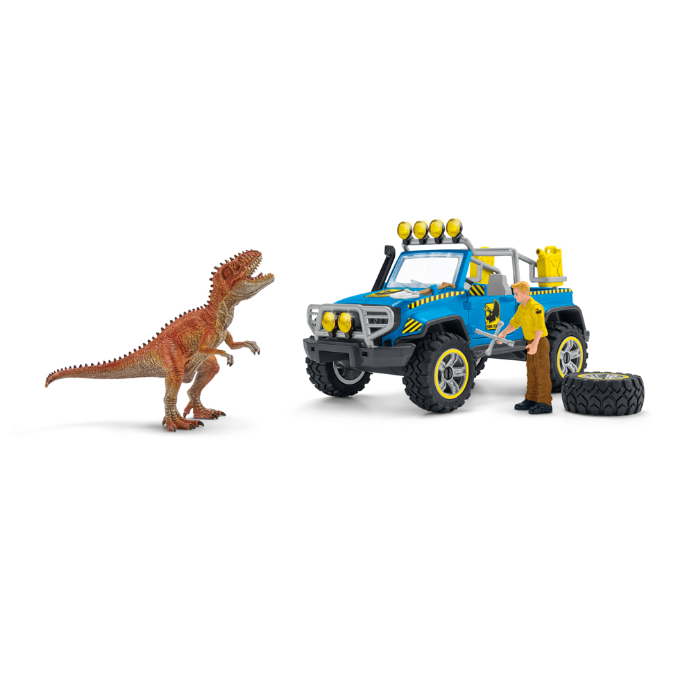 Terénní vůz s venkovním výběhem pro dinosaura