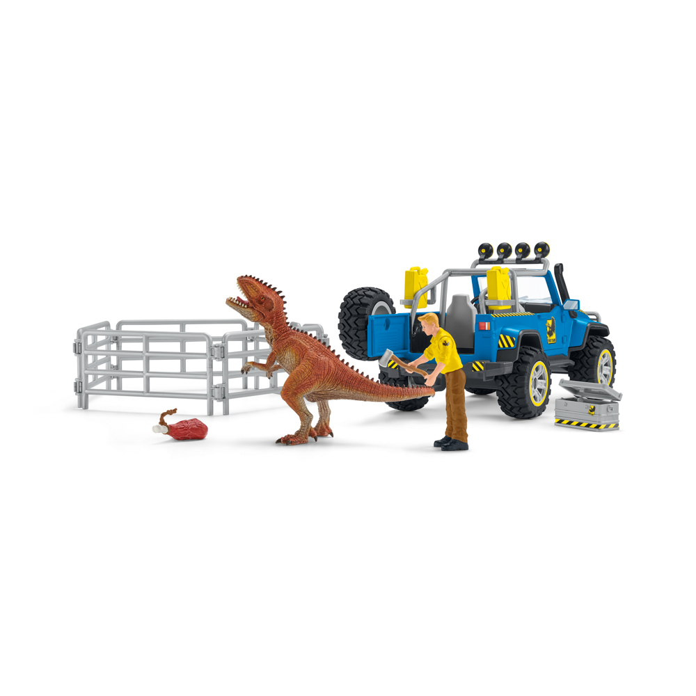 Terénní vůz s venkovním výběhem pro dinosaura