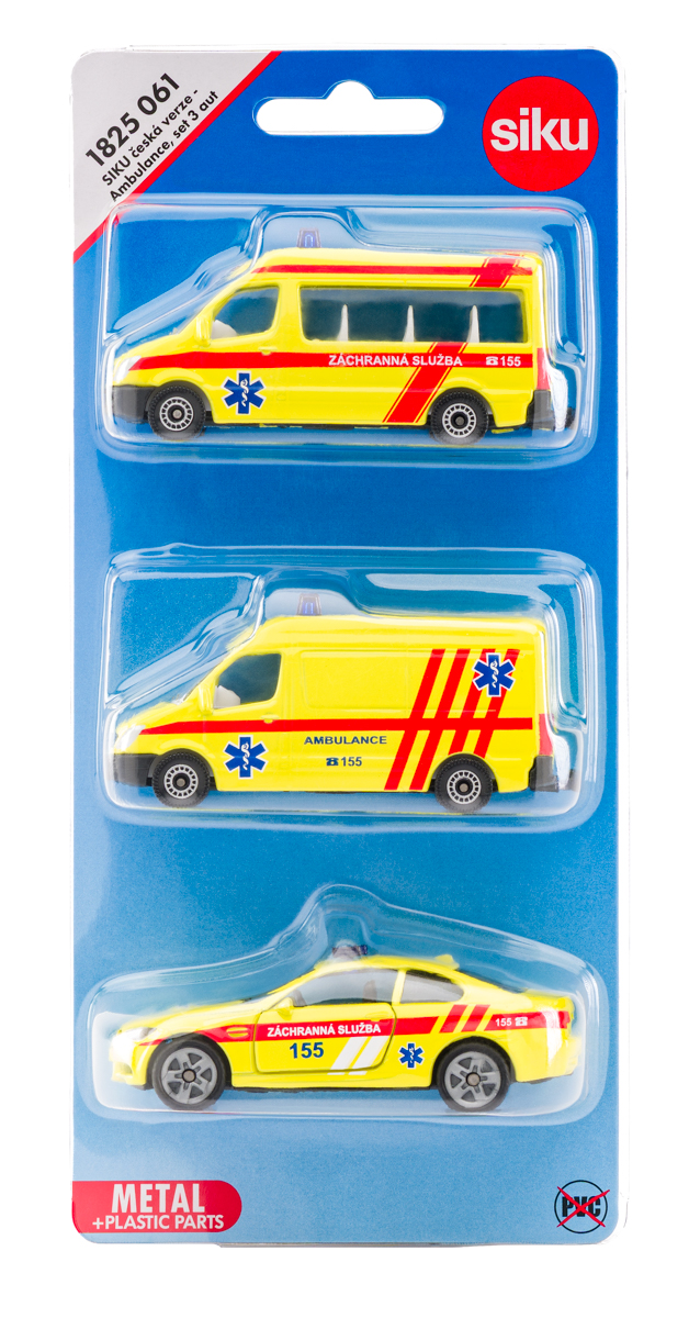SIKU česká verze - set ambulance sada 3 aut
