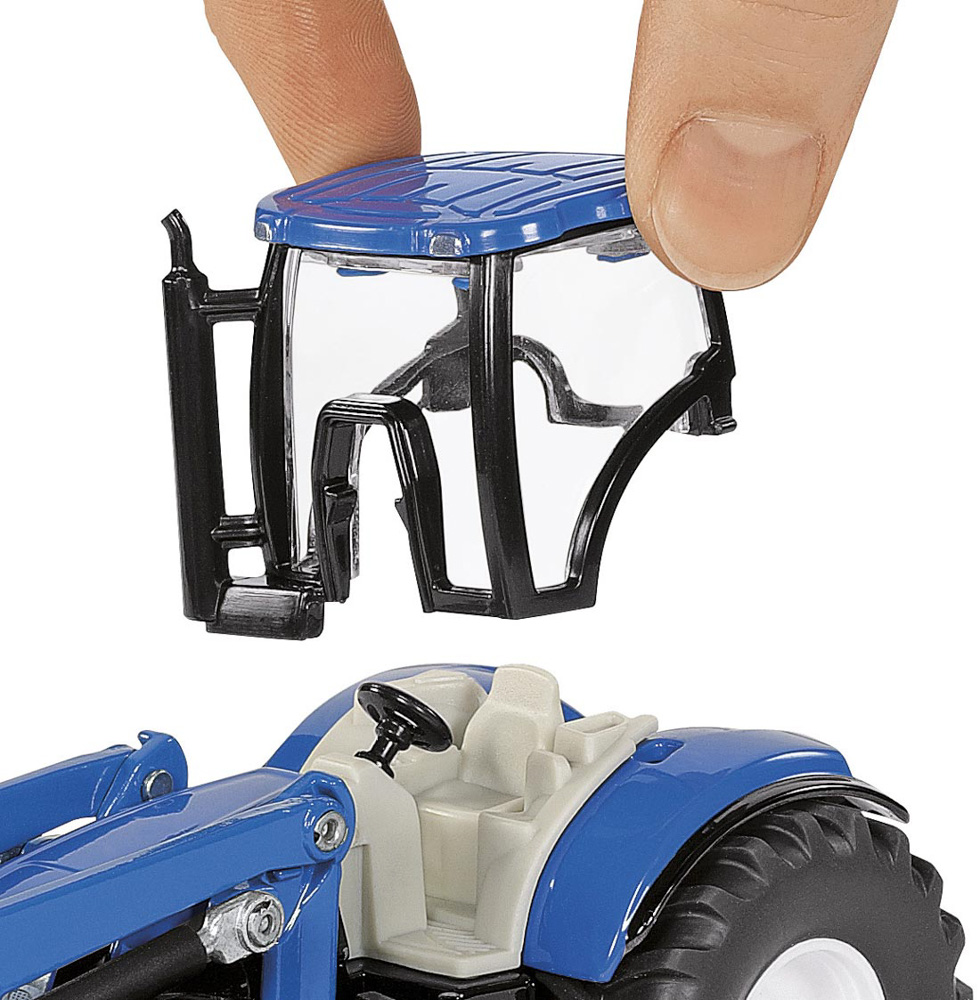 SIKU Farmer - traktor New Holland s předním nakladačem a vlekem, 1:50