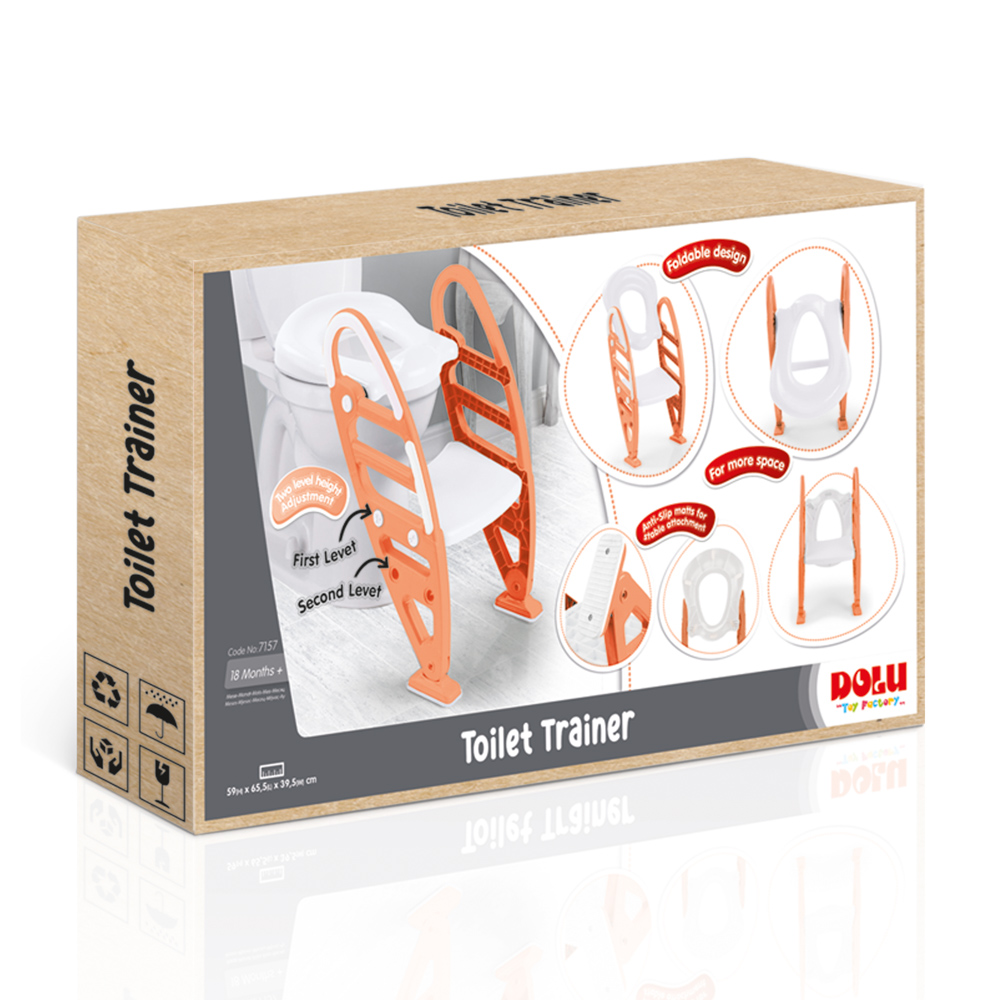 Schůdky se sedátkem k toaletě oranžové