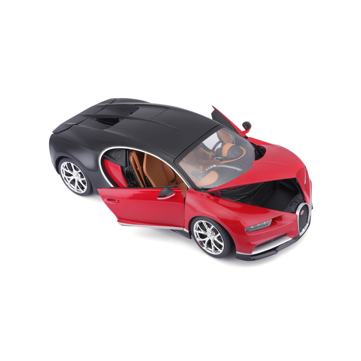 Bburago - Auta HOBBY, Bugatti Chiron, červeno-černá, 1:18