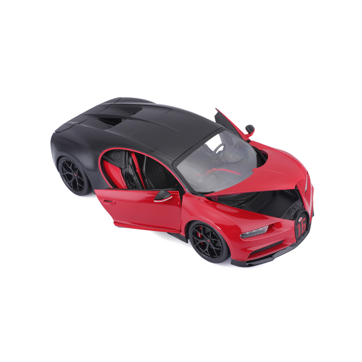 Bburago - Auta HOBBY, Bugatti Chiron Sport, červeno-černá, 1:18