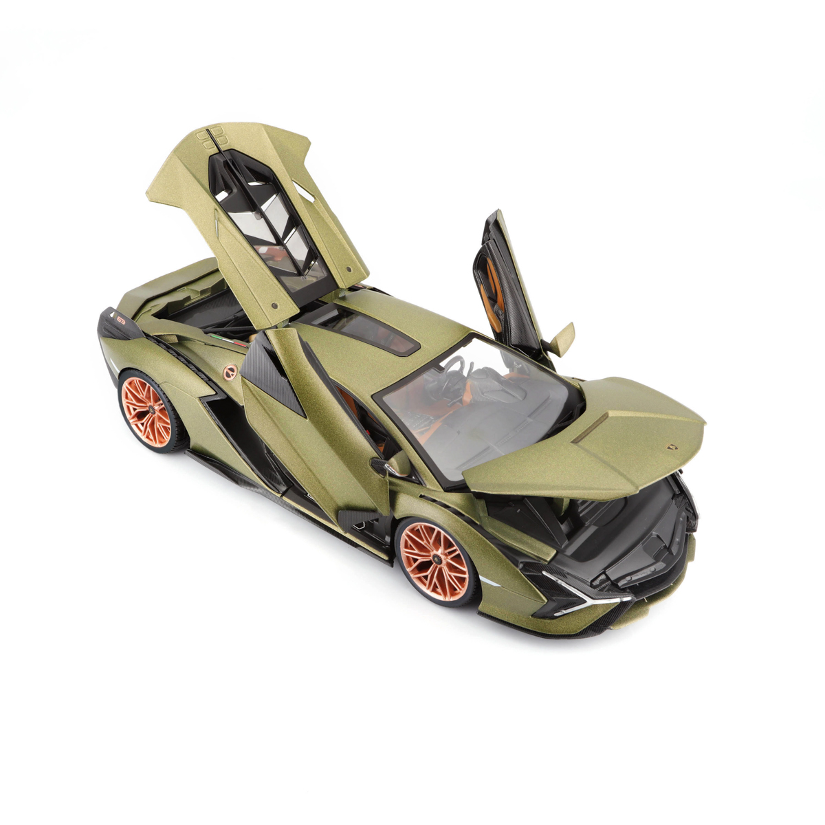 Bburago - Auta HOBBY, Lamborghini Sián FKP 37, matná zelená metalíza, 1:18