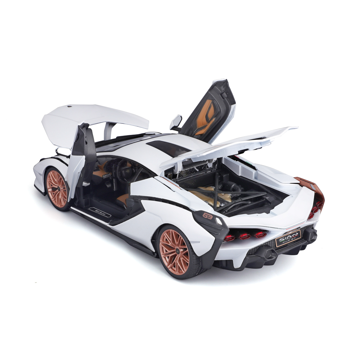 Bburago - Auta HOBBY, Lamborghini Sián FKP 37, bílá, 1:18