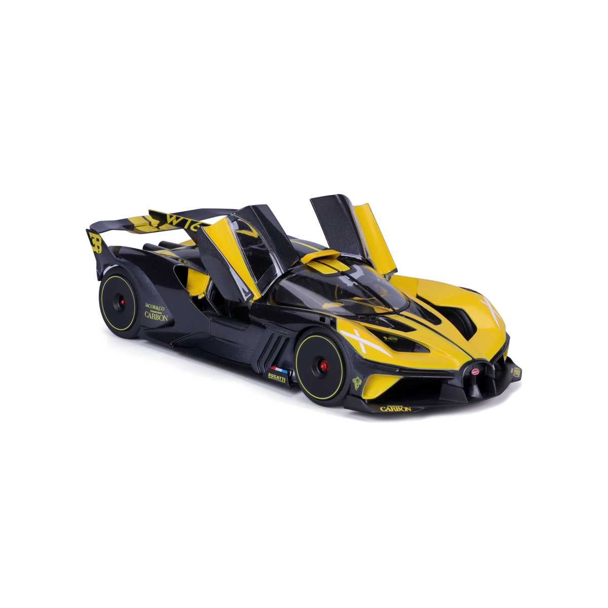 Bburago - Auta HOBBY, Bugatti Bolide, žluto-černá, 1:18