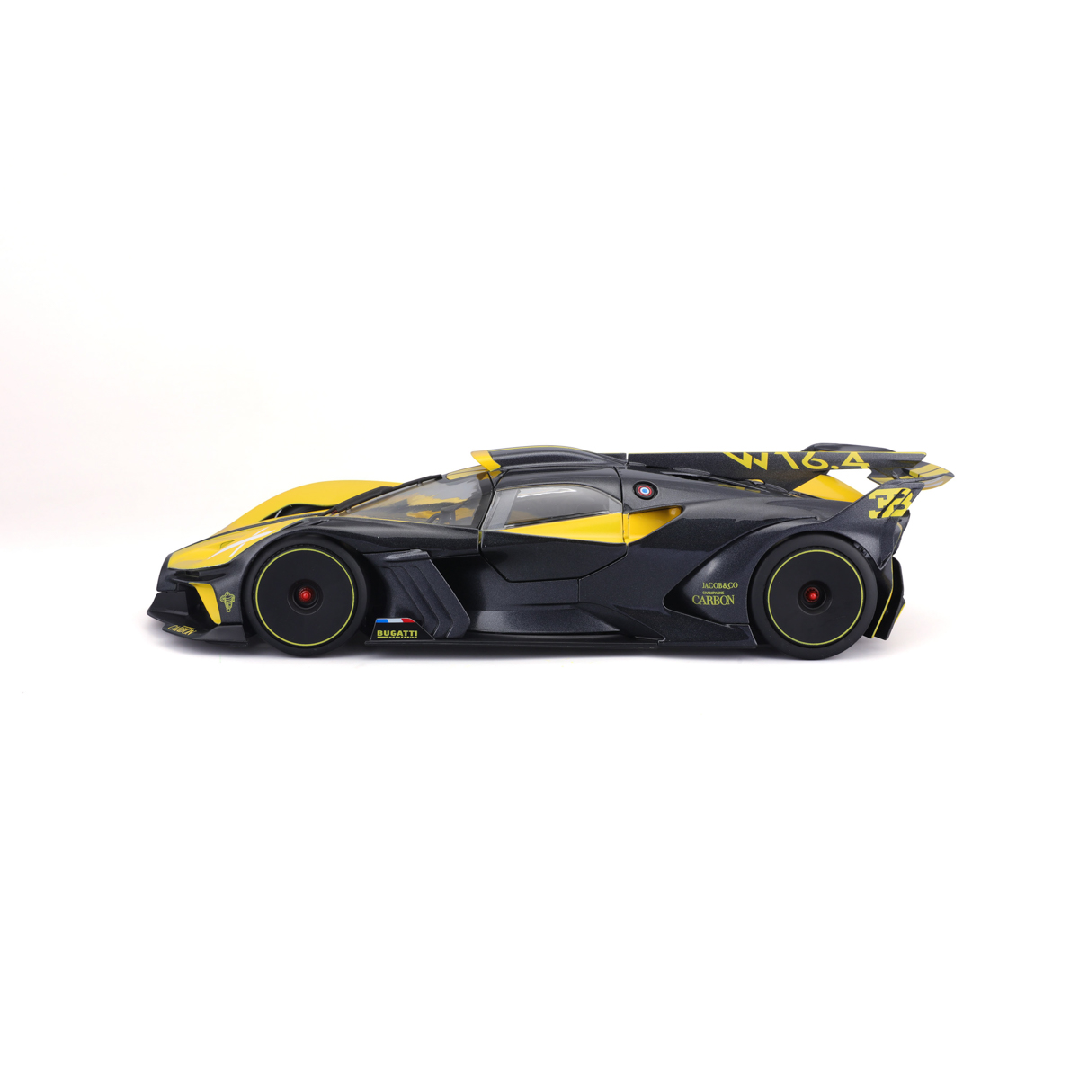 Bburago - Auta HOBBY, Bugatti Bolide, žluto-černá, 1:18