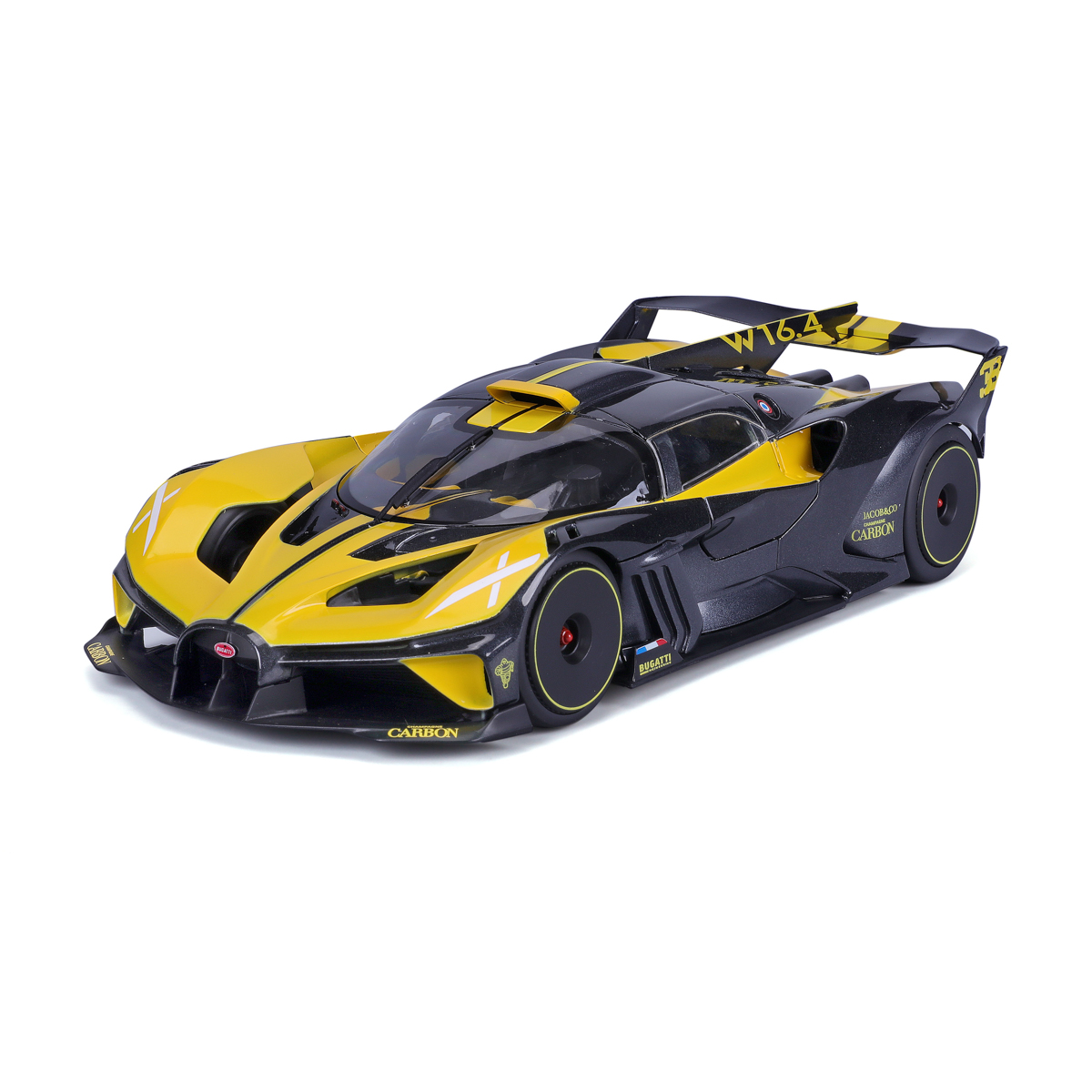 Bburago - Auta HOBBY, Bugatti Bolide, žluto-černá, 1:18