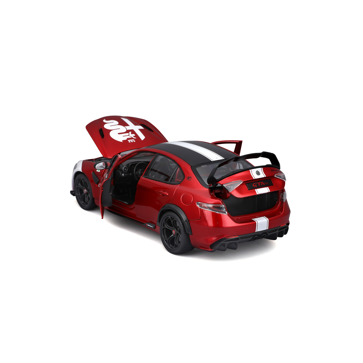 Bburago - Auta HOBBY, Alfa Romeo Giulia GTAm, červeno-bílá metalíza, 1:18