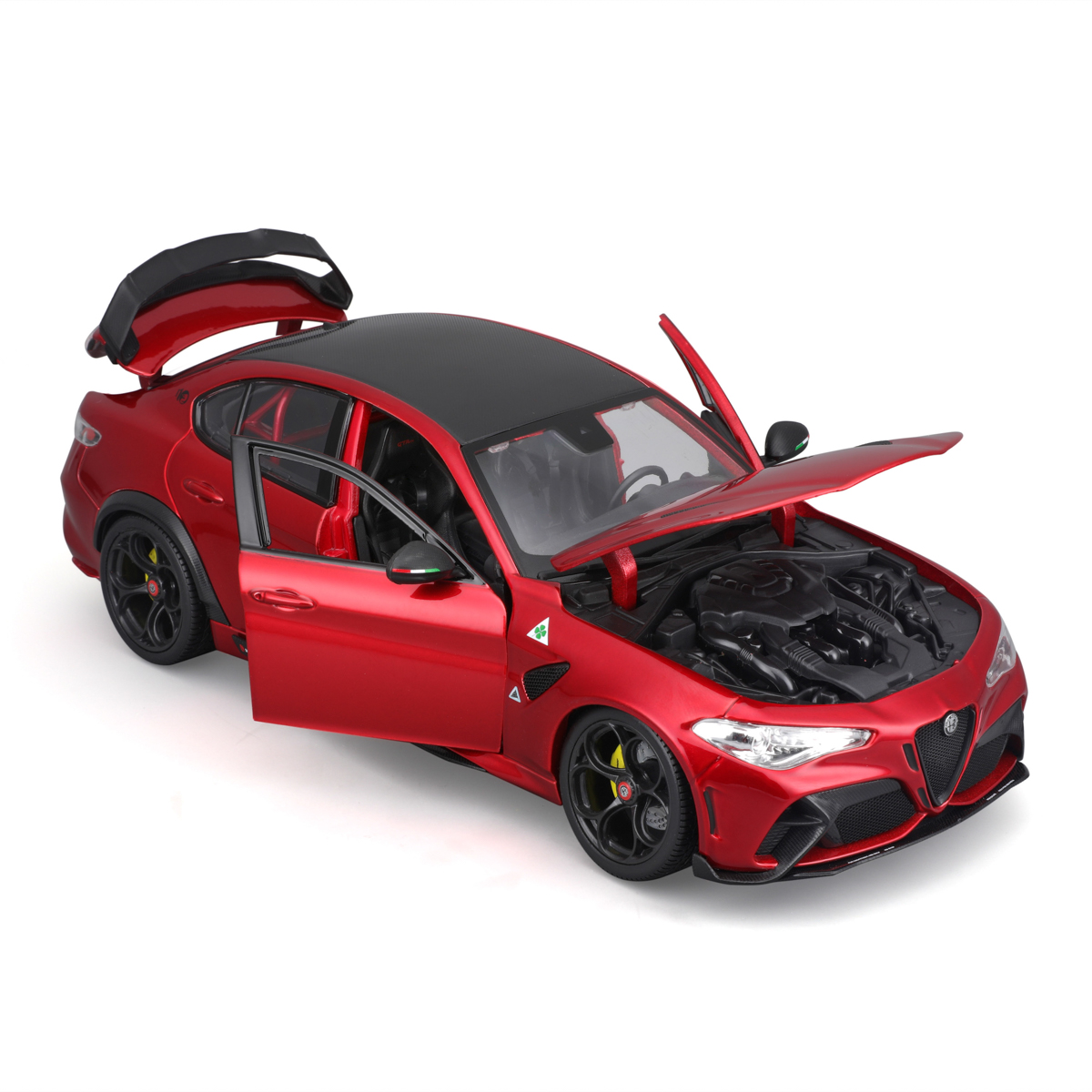 Bburago - Auta HOBBY, Alfa Romeo Giulia GTAm, červená metalíza, 1:18