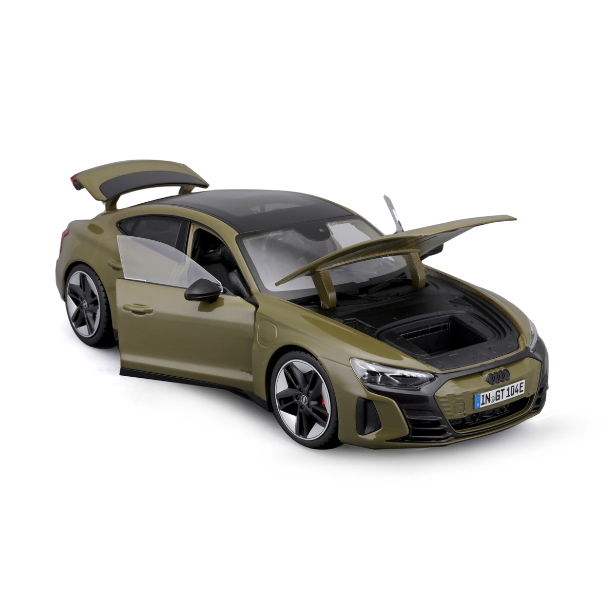 Bburago - Auta HOBBY, 2022 Audi RS e-tron GT, army zelená, 1:18