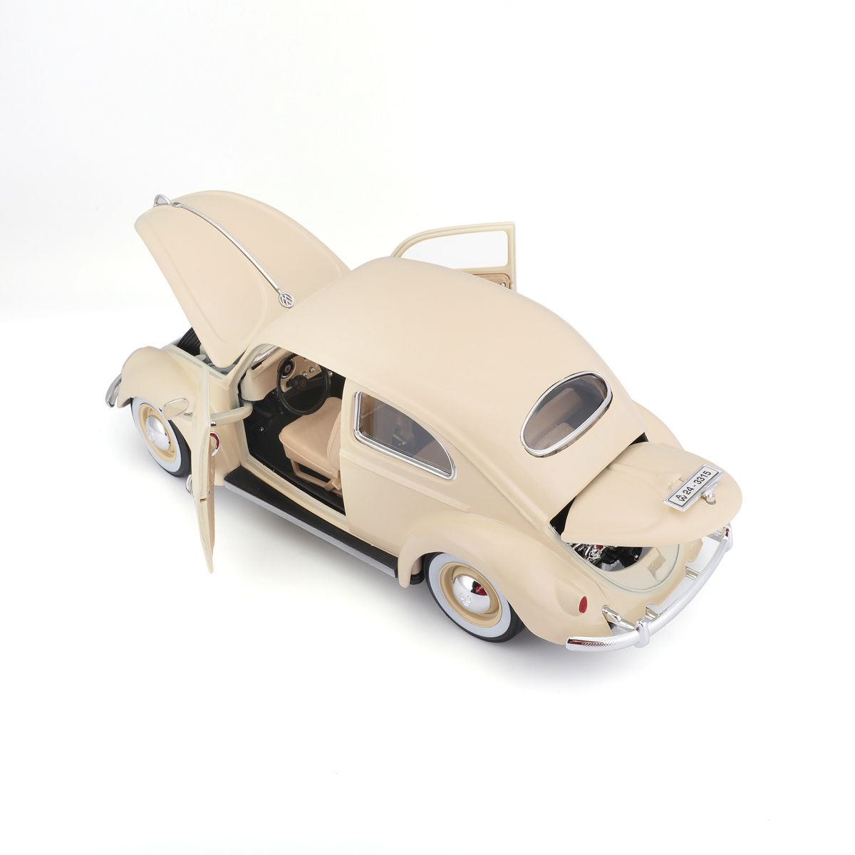 Bburago - Auta HOBBY- Volkswagen Käfer Beetle 1955, béžová, 1:18