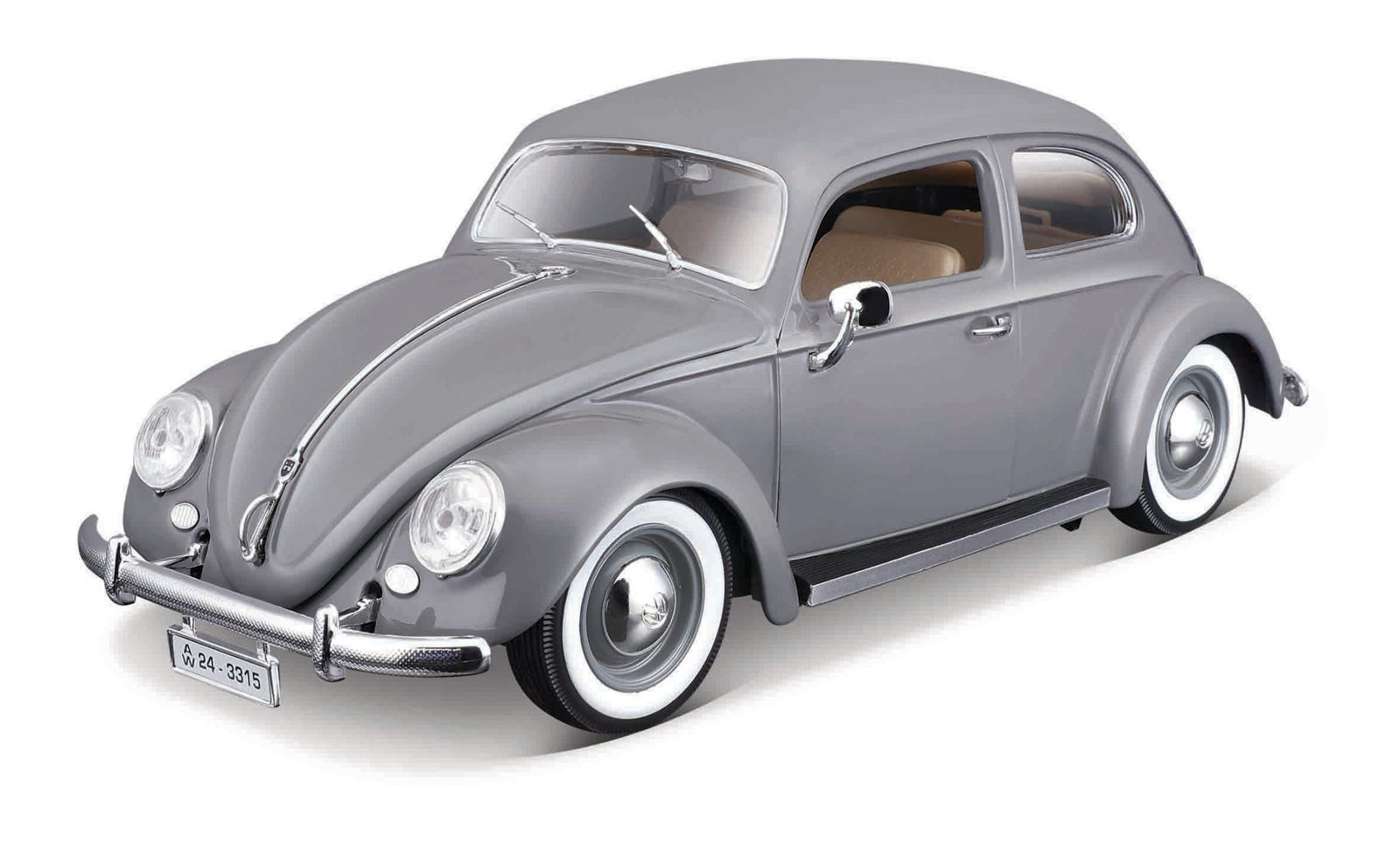 Bburago - Auta HOBBY- Volkswagen Käfer Beetle 1955, šedá, 1:18