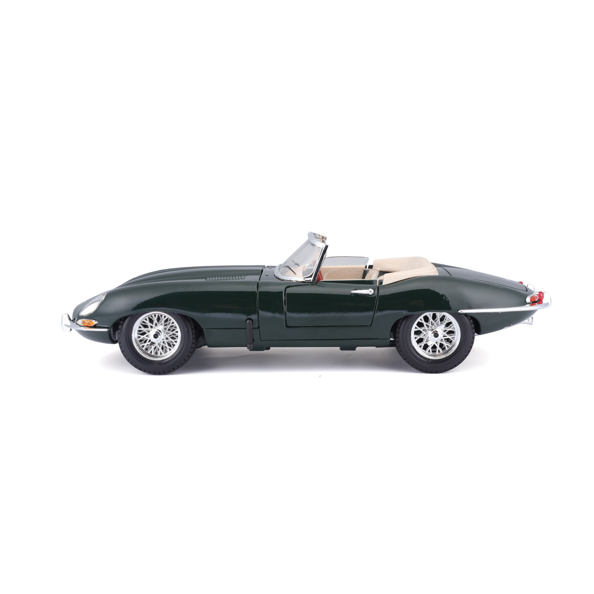 Bburago - Auta HOBBY- Jaguar E-type Cabriolet, zelená, 1:18